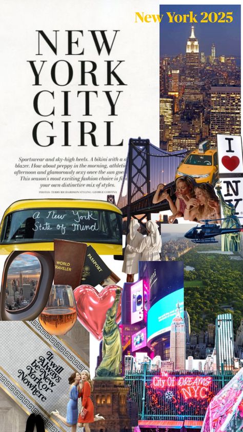 Ew York, New York Tourist Attractions, Ny Aesthetic, Nyc Wallpaper, Vision Board Collage, City View Apartment, New York Vibes, New York City Aesthetic, New York Wallpaper