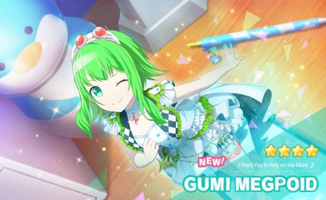 Gumi pjsekai project sekai Pjsekai Cards, Miku And Friends, Japanese Robot, Vocaloid Funny, Moe Anime, Vocaloid Characters, Hatsune Miku Colorful Stage, Miku Colorful Stage, Having No Friends