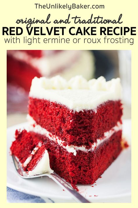 Red Velvet Cake Frosting, Homemade Red Velvet Cake, Southern Red Velvet Cake, Best Red Velvet Cake, Ermine Frosting, Whipped Cream Cheese Frosting, Bolo Red Velvet, Red Velvet Cake Recipe, Velvet Cake Recipes