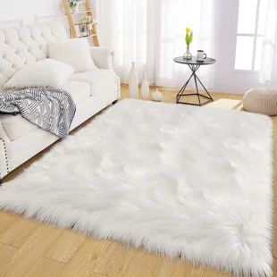 Wayfair | Shag White Area Rugs You'll Love in 2023 Luxury Room Decor, White Faux Fur Rug, Faux Fur Area Rug, Faux Sheepskin Rug, Rugs White, Faux Fur Rug, White Carpet, Princess Room, Fluffy Rug