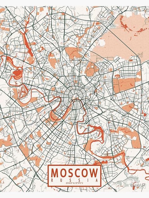 "Moscow City Map of Russia - Bohemian" Poster by deMAP | Redbubble Moscow Map, Map Of Russia, Bohemian Poster, Cartography Art, Urban Design Architecture, Baltimore City, Globe Decor, Map Globe, City Maps