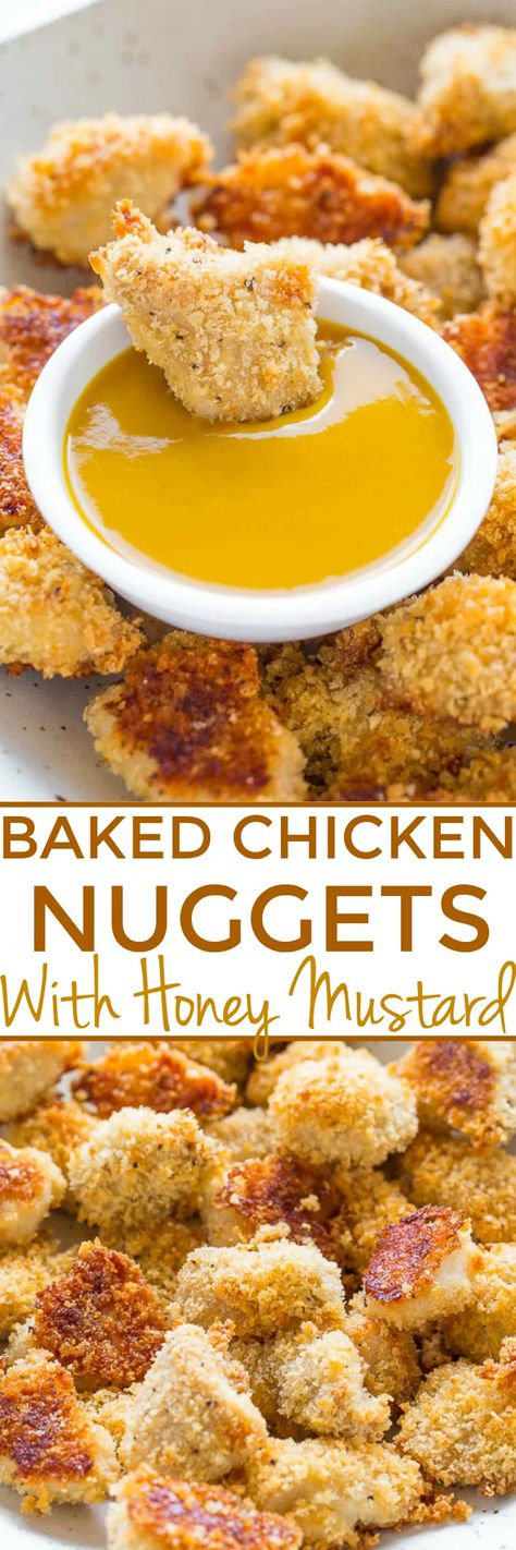 Baked Chicken Nuggets, Honey Mustard Dipping Sauce, Homemade Honey Mustard, Averie Cooks, Honey Mustard Sauce, Chicken Nuggets, Honey Mustard, Baked Chicken, Chicken Dinner