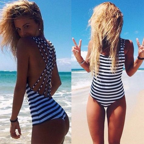 Cheap bikini padded, Buy Quality bikini bikini directly from China bikini hot Suppliers: Sexy Women's Swimwear One Piece Swimsuit Monokini Striped Padded Bikini Bathing 2017 Hot SellingEnjoy ✓Free Shipping Worldwide! ✓Limited Time Sale ✓Easy Return. Backless Swimwear, Striped Bathing Suit, Monokini Swimsuits, Striped Swimsuit, One Piece Suit, Monokini, One Piece Swimwear, Women Swimsuits, Bathing Suit