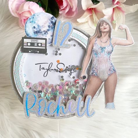 Taylor Swift Personalised 3D Shaker Cake Topper. Name, Age. Era's Tour, Birthday | eBay Taylor Swift Cake Taylors Version, Taylor Swift Album Cupcakes, Taylor Swift Cake Topper, Taylor Swift Cupcakes Albums, Taylor’s Version Birthday Cake, Taylor Swift Cake, Taylor Swift Birthday Party Ideas, Taylor Swift Birthday, Estilo Taylor Swift