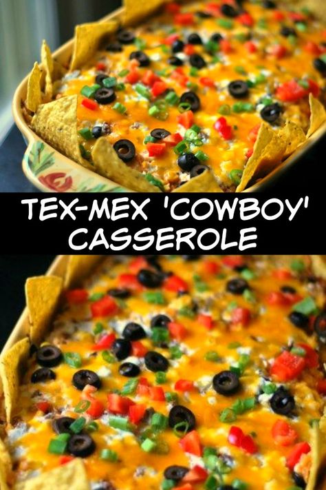 Popular Casseroles, Cowboy Casserole, Mexican Casserole, Tex Mex Recipes, Think Food, Easy Casserole Recipes, Easy Casserole, Mexican Dishes, Bell Pepper