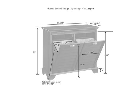 Crosley Lydia Linen Hamper | Ashley Furniture HomeStore Laundry Hamper Cabinet, Hamper Cabinet, Stacked Laundry Room, Trash Can Cabinet, Furniture Design Sketches, Laundry Solutions, Camper Renovation, American Signature Furniture, Value City Furniture