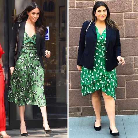 Meghan Markle 12ish Style, Dress Like Celebrity, Katie Sturino, Dress Blazer, Look Plus Size, Shirred Dress, Casual Day Outfits, Jennifer Garner, Reese Witherspoon