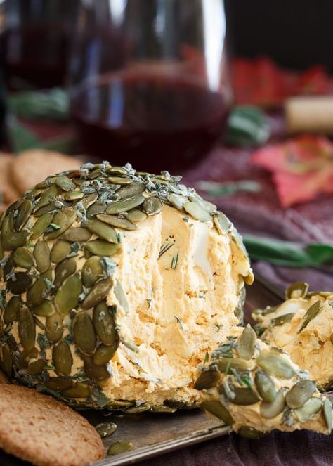 Herb Cheese Ball, Pumpkin Cheese Ball, Fall Appetizer, Diy Easy Recipes, Fall Appetizers, Herb Cheese, Cheese Ball Recipes, Adult Halloween Party, Everything Pumpkin