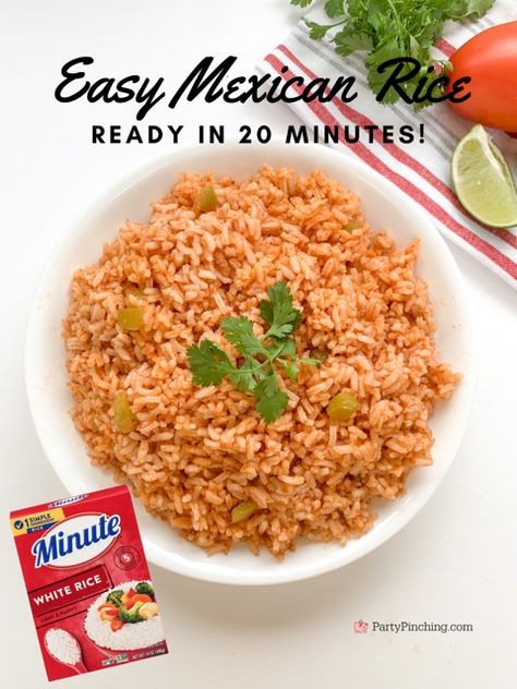 Mexican Rice With Precooked Rice, Mexican Rice With Instant White Rice, Instant Rice Spanish Rice, Mexico Rice Recipe, Mexican Rice Recipe With Minute Rice, Instant Mexican Rice Recipe, Mexican Minute Rice Recipes, Mexican Rice For 2, Crockpot Spanish Rice Easy