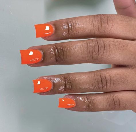 Orange Nails Black Women, Orange Acrylic Nails, Aggie Pride, Orange Nail, Cute Short Nails, Plain Nails, Sassy Nails, Ombre Acrylic Nails, White Acrylic Nails