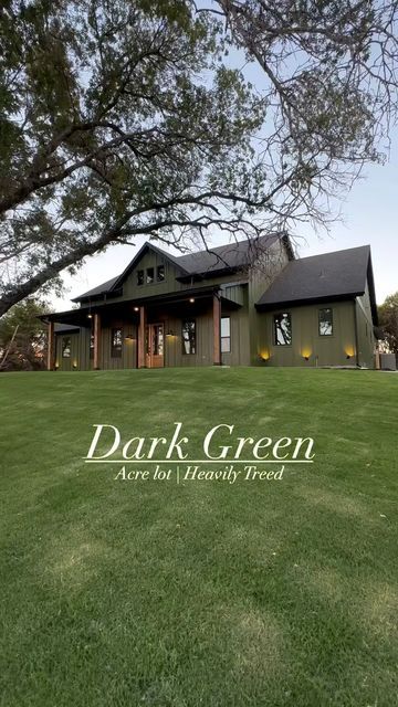 Exteriors Of Instagram on Instagram: "Looking for your new home color?! Here’s a hint! Go green!! 🌿 Weatherford, TX 📍 Via @aylintheagent #realtor #texas #acrelot #luxuryrealestate #newconstruction" Green Siding House, Green Farmhouse Exterior, Green Home Exterior, Green Exterior House Colors, Green House Exterior, Green Siding, Mountain Home Exterior, Rural Community, Green Barn