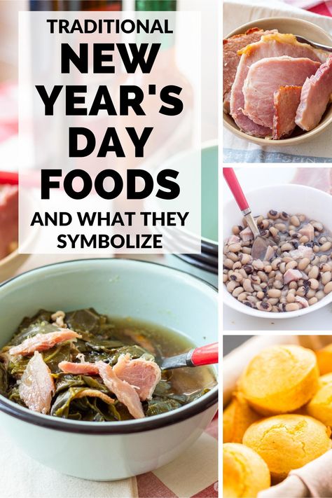 Serve up good luck and prosperity on New Year's Day with these southern cooking recipes for black-eyed peas and collard greens. Legend has it that the more you eat, the more riches and good fortune you'll experience in the new year. New Year's Day Food, New Year's Meal, Green Chile Cornbread, New Years Day Meal, Southern Collard Greens, Southern Cooking Recipes, Southern Dinner, New Year's Food, Chicken Pot Pie Recipes