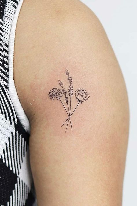 Daisy Lily And Rose Tattoo, Lily Rose And Daisy Tattoo, Rose Lily Daisy Tattoo, Lily Rose Daisy Tattoo, Lilac And Lily Of The Valley Tattoo, Rose And Aster Tattoo, Lily Of The Valley And Daisy Tattoo, Rose And Lily Of The Valley Tattoo, Daisy And Lily Tattoo