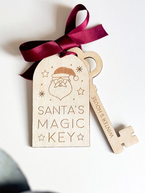 WinterandWillowCo - Etsy Luxembourg Santas Magic Key, Magical Key, Personalised Christmas Eve Box, Christmas Eve Box Fillers, Santa's Magic Key, Magic Key, Laser Cut Wood Crafts, Door Number, Christmas Stationery