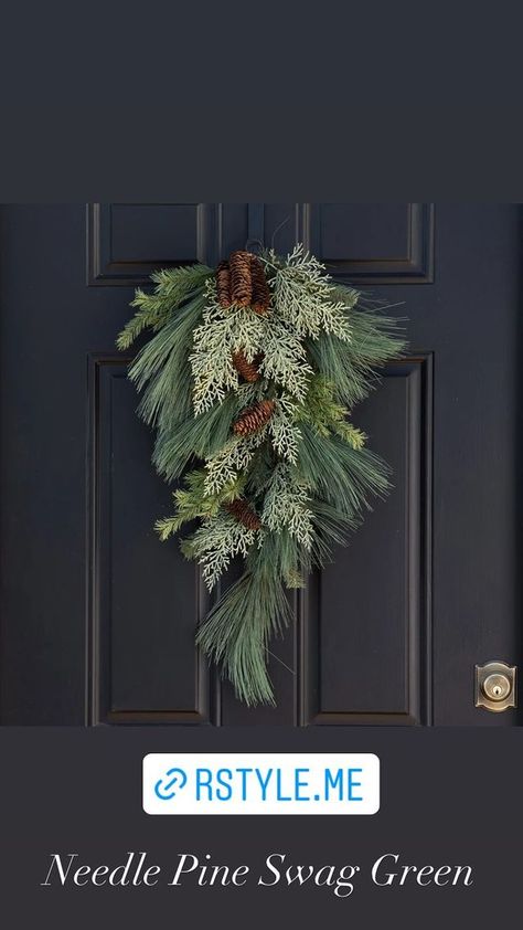 Stories • Instagram Pine Swag, Holiday Front Door, Evergreen Swag, Holiday Swag, Teardrop Swag, Poinsettia Wreath, Holiday Greenery, Front Door Porch, Door Porch