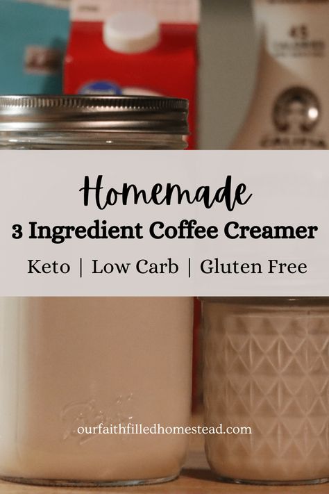 The Best Homemade Coffee Creamer - Our Faith Filled Homestead Clean Coffee Creamer, Best Homemade Coffee, Coconut Cream Coffee, Low Carb Coffee Creamer, Natural Coffee Creamer, Almond Milk Coffee Creamer, Sugar Free Coffee Creamer, Sugar Free Creamer, Homemade Coffee Creamer Recipe