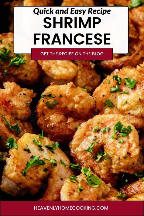 Quick and easy weeknight dinner idea! Delicate shrimp dipped in a zesty egg batter, pan-fried to perfection. Elevate your seafood game with this easy shrimp Francese recipe! 🍤🍋 #SeafoodLovers #ElegantEats Shrimp Fritters Recipes, Pan Fried Shrimp Recipes, Shrimp Francese Recipe, Frozen Shrimp Recipes Easy, Oven Fried Shrimp, Shrimp Dejonghe Recipe, Battered Shrimp Recipes, Shrimp Francese, Best Shrimp Scampi Recipe