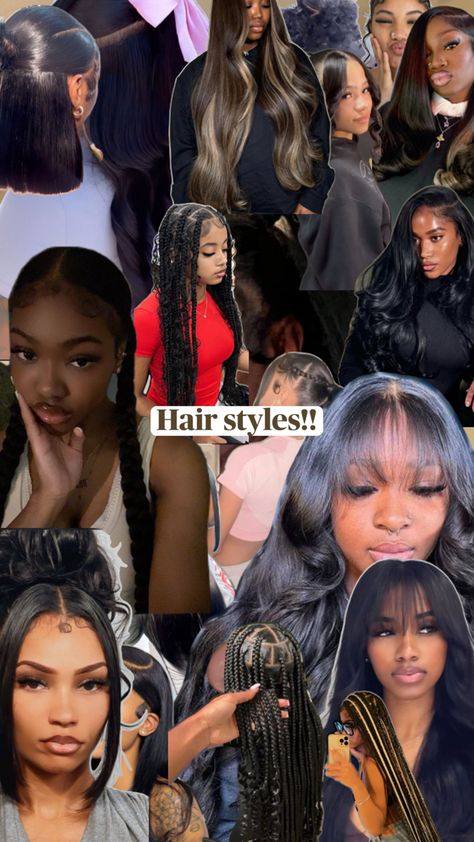 Hairstyle Collage, Hair Collage, Mood Board, Collage, Hair Styles, Hair