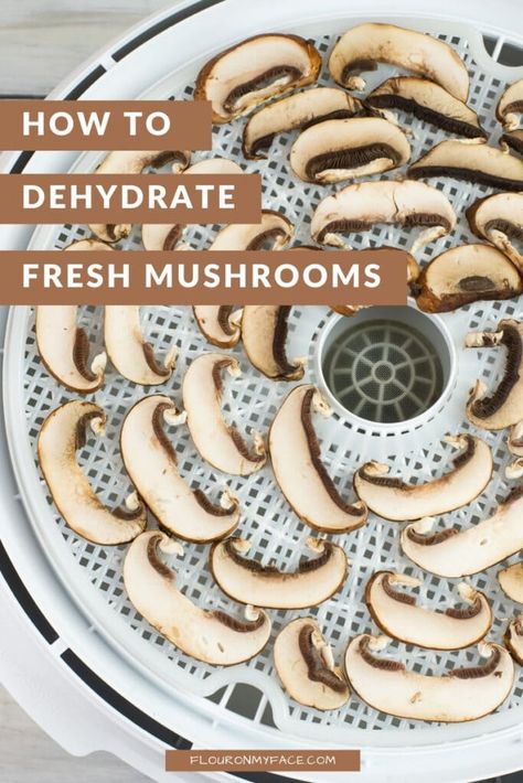 How To Dehydrate Fresh Mushrooms Fresh Mushroom Recipes, Preserve Mushrooms, Dehydrate Mushrooms, Dehydrating Mushrooms, Fresh Mushrooms Recipes, Dehydrated Mushrooms, Food Dehydrator Recipes, Dehydrated Watermelon, Dehydrated Banana Chips