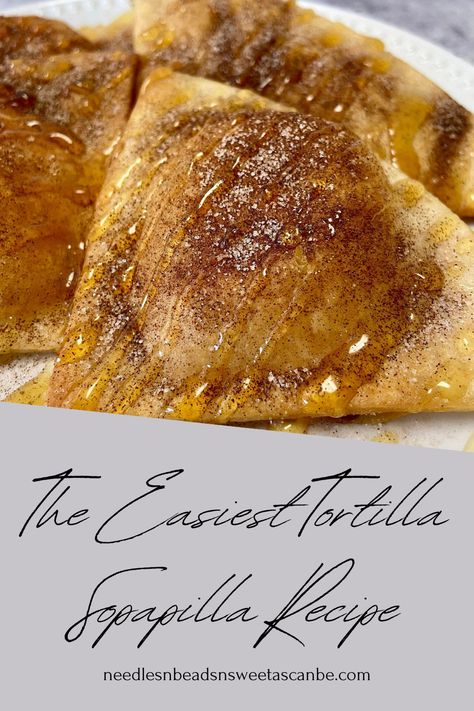 This is the easiest tortilla sopapilla recipe. I love sopapillas, but sometimes I want to make a quick dessert. These sopapillas are super easy because you made them with a tortilla. Tortilla Sopapilla Recipe, Desert With Tortillas, Homemade Sopapillas Easy, Mexican Cinnamon Tortillas, Dessert Recipes With Tortillas, Desserts Using Tortillas, Dessert With Flour Tortillas, Air Fryer Sopapilla Recipe, Tortilla Sweet Snacks