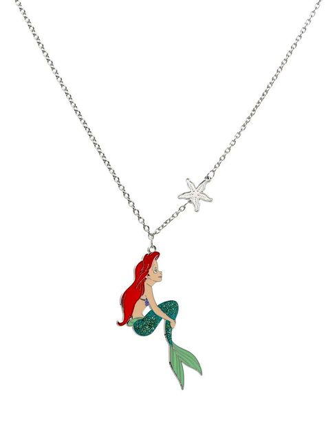 Ariel [as a mermaid] (Necklace by Unknown) #TheLittleMermaid Little Mermaid Necklace, Ariel Necklace, Fandom Jewelry, Glitter Necklace, Disney Jr, The Little Mermaid Ariel, Disney Merch, Ariel Mermaid, Disney The Little Mermaid