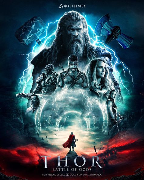 Thor 5: Battle of Gods 🔨 Concept Poster by @agtdesign We want a more serious movie and a more powerful Thor | Instagram Cool 3d Art, The Legend Of Hercules, Thor Posters, Thor Art, Marvel What If, Wood Burning Stencils, Thor 1, Concept Poster, Movie Makeup