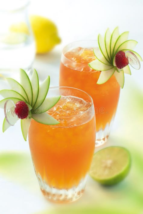 Photo about Two glasses of lemon lime cocktail. Image of citrus, refreshment, cool - 14364139 Beer Cocktail Recipes, Rum Cocktail Recipes, Cocktail Decoration, Drink Garnishing, Amazing Food Decoration, Mixed Drinks Alcohol, Happy Hour Cocktails, Fancy Cocktails, Cocktail Garnish