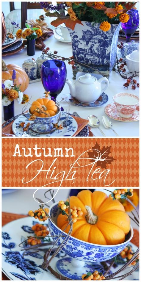 StoneGable: Autumn High Tea Thanksgiving Tea, Autumn Tea Party, Proper Tea, Tea Party Menu, Halloween Tea Party, Fancy Tea, Fall Tea, Hp Sauce, English Tea Party