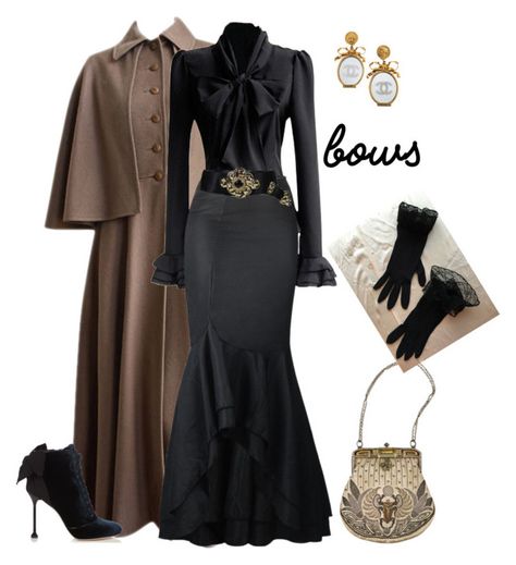 Rich Vampire Outfit, Dark Academia Vampire Outfit, Luxury Black Fitted Victorian Dress, Luxury Black Vampire Style Outerwear, Modern Victorian Outfits, Witch Outfits, Polyvore Dark Academia, Witch Outfit, Photoshoot Outfits