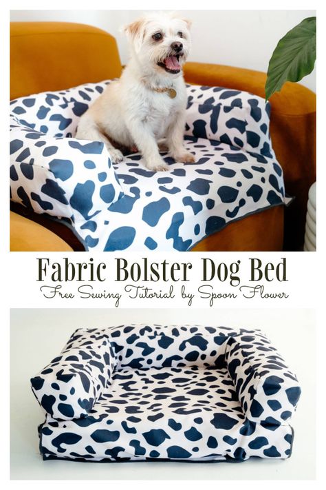 Fabric Bolster Dog Bed Free Sewing Pattern | Fabric Art DIY Diy Dog Bed Sewing Pattern, Easy Dog Bed Sewing Pattern, Dog Bed Patterns Free Sewing, Dog Bed Sewing Pattern Free, Dog Bed Patterns Free, Dog Bed Sewing, Dog Bed Pattern, Diy Dog Bed Pillow, Dog Bed Sewing Pattern