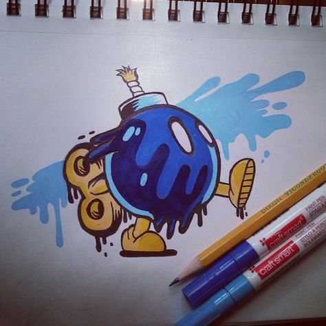 By:Slick Drawing Ideas Graffiti, Graffiti Art Drawing Ideas, Graffiti Art Drawing, Art Drawing Ideas, Images Pop Art, Graffiti Wildstyle, Doddle Art, Graffiti Doodles, Posca Art