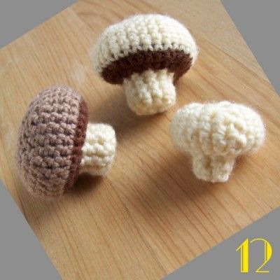 Kawaii Amigurumi, Crochet Fruit, Crochet Mushroom, Crochet Plant, Crochet Food, Crochet Patterns Amigurumi, Yarn Crafts, Crocheted Item, Cute Crochet