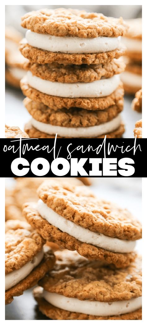 Oatmeal Sandwich Cookies - Dash of Sanity Oatmeal Sandwich Cookies, Dessert List, Homemade Oatmeal Cookies, Cooking Therapy, The Best Oatmeal, Mouthwatering Desserts, Easy Sandwich, Cookie Recipes From Scratch, Sandwich Cookie