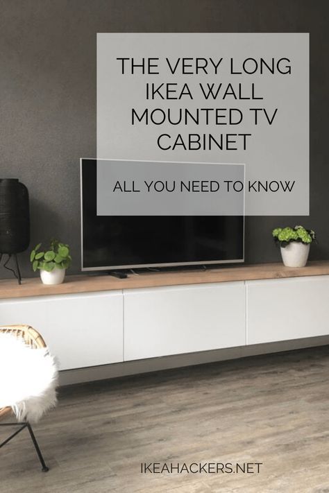 Lower Cabinet Tv Wall, 85 Inch Tv Stand Ikea, Best Tv Unit Hack, Media Tv Console, Ikea Wall Mounted Tv Unit, Ikea Tv Cabinets, Ikea Under Tv Cabinet, Tv Unit Beside Fireplace, Ikea Living Room Storage Cabinets