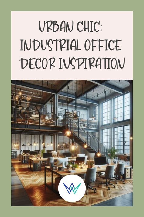 industrial style decor office building Industrial Office Space Design, Rustic Industrial Office Decor, Industrial Decor Office, Industrial Interior Design Office, French Industrial Decor, Industrial Modern Office, Office Decor Inspiration, Industrial Home Office, Modern Industrial Office