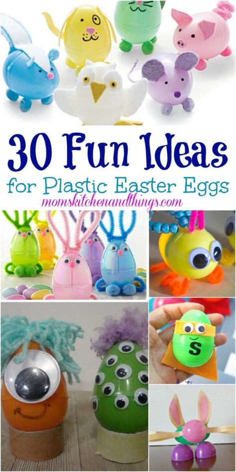 30 Fun Ideas for Plastic Easter Eggs - Crafty Morning Diy – Velikonoce, Diy Easter Eggs, Crafty Morning, One Egg, Plastic Easter Eggs, Easter Egg Crafts, Easter Eggs Diy, Plastic Eggs, Egg Crafts