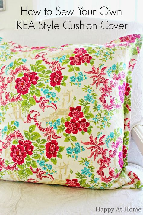 Homemade Cushion Covers, Simple Valance, Ikea Style, Diy Cushion Covers, Hutch Display, Cushion Cover Pattern, Pillow Covers Pattern, Pillows Decorative Diy, Diy Pillow Covers