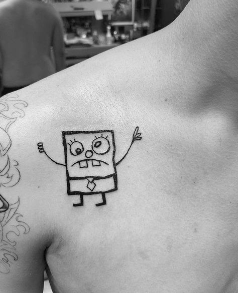 Bikini Bottom Scene Funny Tattoos For Men Doodlebob Tattoo, Golden Girls Tattoo, Dirac Equation, Unique Tattoos Black Women, Spongebob Tattoo, Bestie Tattoos, Tattoos Matching, Earthy Elements, Brother Tattoos