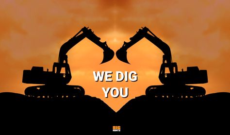 Now this is adorable! Woodburn Patterns, Valentines Social Media, Earthmoving Equipment, Construction Valentines, New Year Post, Holiday Artwork, Backgrounds Phone, Backgrounds Phone Wallpapers, Construction Design