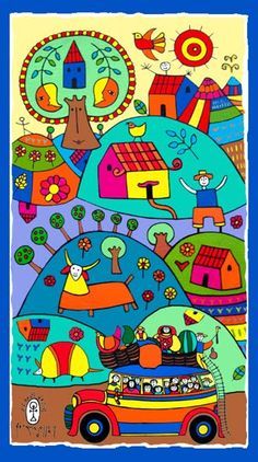 Fernando Llort El Salvador Art, Latin American Folk Art, Latino Art, 3rd Grade Art, Spanish Art, Latin American Art, Live Today, American Folk Art, Naive Art