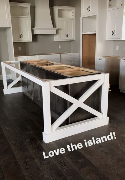 #kitchenrenovation #kitchenmakeover #kitchen 4 X 7 Kitchen Island, Kitchen Islands Diy Plans, End Of Island Shelves, Large Kitchen Island Plans, Kitchen Island And Bar Ideas, Bathroom Vanity Into Kitchen Island, Island Cabinets Ideas, Diy Kitchen Island With Sink And Dishwasher, 6x4 Kitchen Island