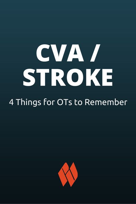 Four Things for OTs to Remember with CVA/Stroke Patients >> If you provide therapy services across both inpatient and outpatient to patients recovering from stroke, it’s helpful to remember these four things during the time you have with a patient before their final discharge from therapy. | Occupational Therapy Tips | OT & Stroke Certified Occupational Therapy Assistant, Geriatric Occupational Therapy, Craft For Adults, Occupational Therapy Assistant, Occupational Therapy Activities, Acute Care, Things To Remember, Occupational Therapist, Therapy Ideas