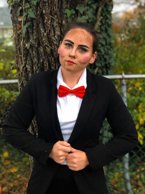 Ventriloquist dummy costume & makeup Ventriloquist Dummy Costume, Dummy Costume, Ventriloquist Dummy, Costume Makeup, Spooky Season, Happy Halloween, Halloween Costumes, Halloween, Makeup