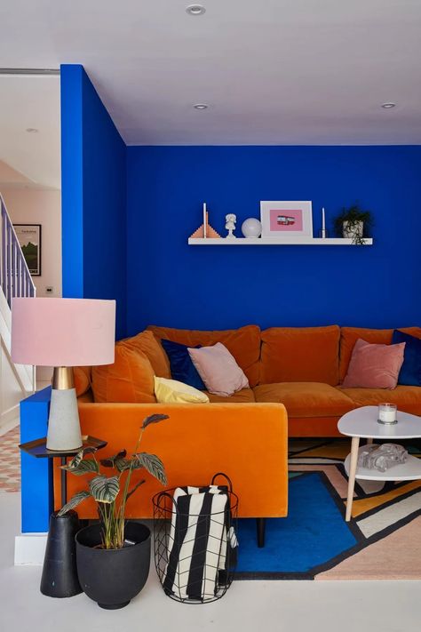 Living Room Paint Color Ideas, Living Room Paint Color, Paint Trends, Orange Sofa, Paint Color Ideas, Airy Room, Real Homes, Colourful Living Room, Best Paint Colors