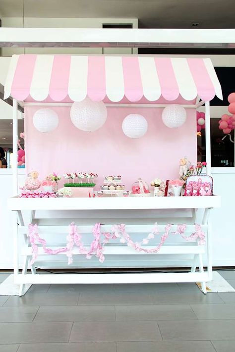 Hello Kitty Sakura Birthday Party Ideas | Photo 5 of 20 | Catch My Party Hello Kitty Sweet Table, Hello Kitty Dessert Table, Sakura Birthday, Hello Kitty Sakura, Birthday Hello Kitty, Hello Kitty Birthday Party, Craft Fairs Booth, Ice Cream Birthday Party, Craft Booth Displays