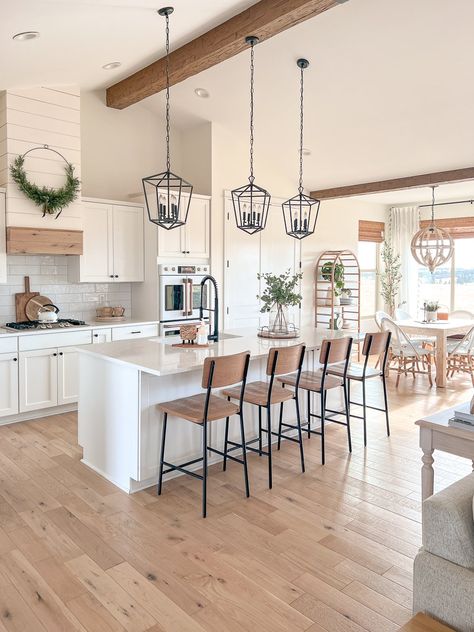 Painted Kitchen Island, Sarah Joy, Kitchen Shelving, Shelving Ideas, New Countertops, Casa Country, Farmhouse Kitchen Design, Friday Favorites, Modern Farmhouse Kitchens