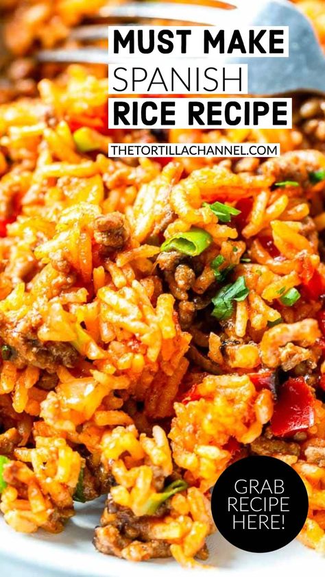 Crockpot Spanish Rice, Spanish Rice With Ground Beef, Spanish Rice Recipe With Ground Beef, Spanish Rice Casserole, Seasoning Vegetables, Best Spanish Rice Recipe, Rice With Ground Beef, Rice Crockpot, Rice Spanish