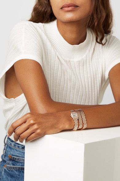 Cartier Panther, Cartier Panthere, Diamond Crown, Model Inspo, Cartier Watch, Rose Gold Case, Classic Watches, Rose Gold Bracelet, Diamond Watch