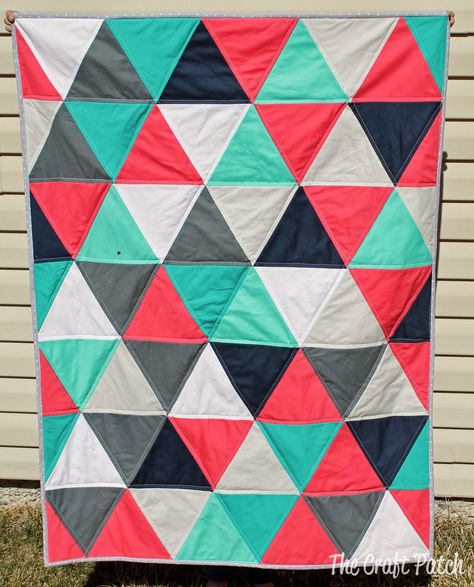 The Craft Patch is a DIY blog full of creative ideas for crafts, home decor, recipes, holidays, remodeling, parties, and crochet. Equilateral Triangle, Triangle Quilt Pattern, Triangle Quilts, Baby Quilt Pattern, Quilt Festival, Nine Patch, Strip Quilts, Quilting Rulers, Triangle Quilt