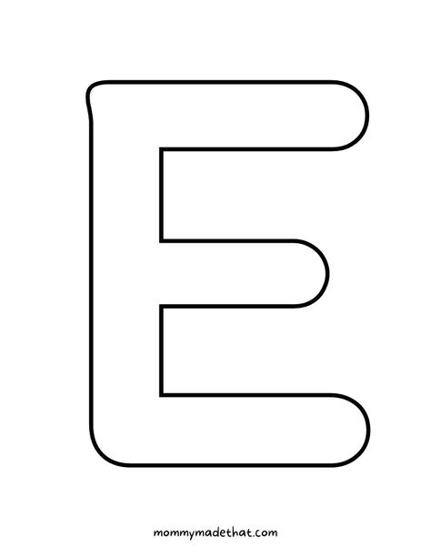 Printable Letter E (Grab the Free Templates!) Letter E Template Free Printable, Letter E Free Printables, Letter E Activities For Toddlers, E Is For, Letter E Template, E Is For Eyes, Letter E Activities For Preschool, Letter E Coloring Page, Letter E Printable